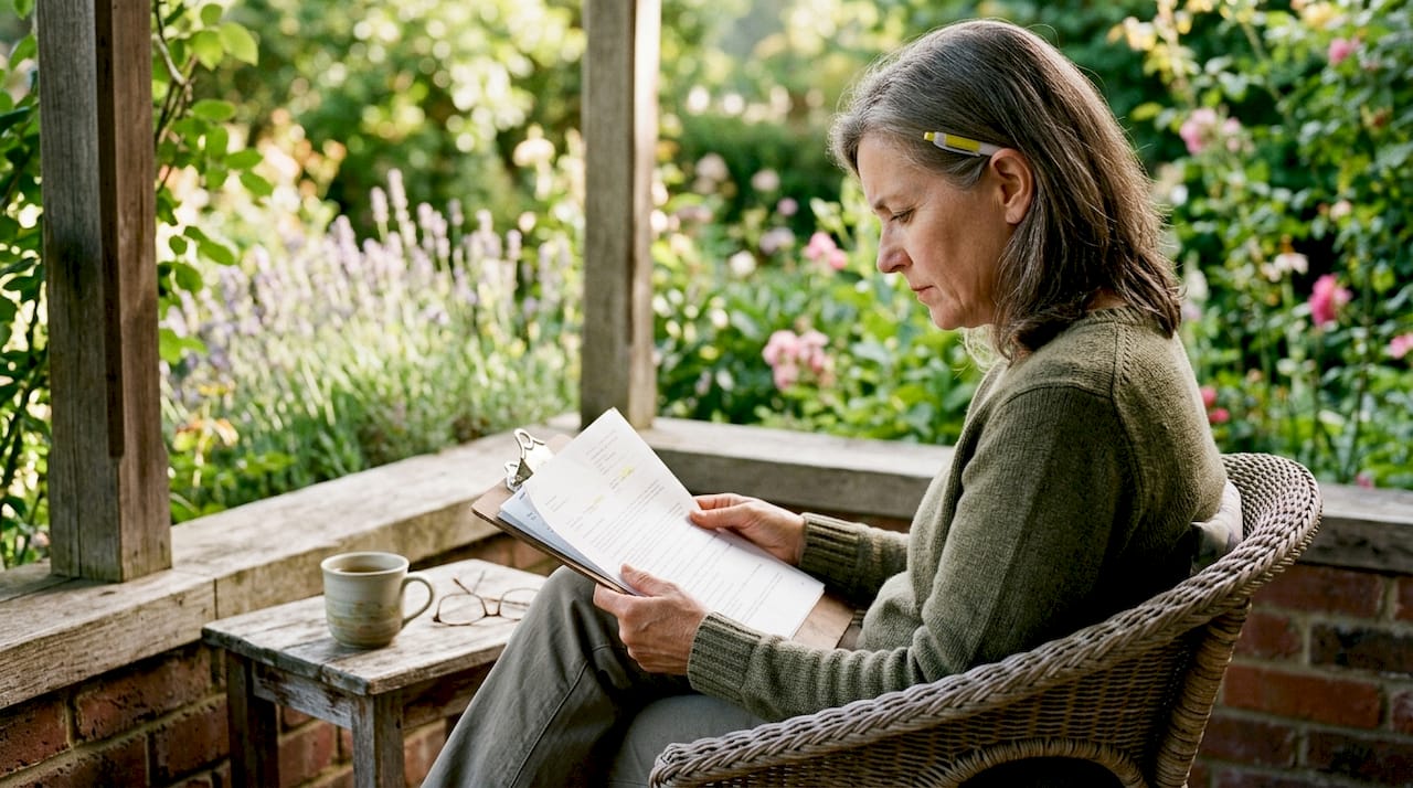 Woman reviewing Utah alimony financial documents